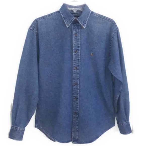 Ralph Lauren Tops - Ralph Lauren Sport Shirt Big Chambray Denim Pony 4